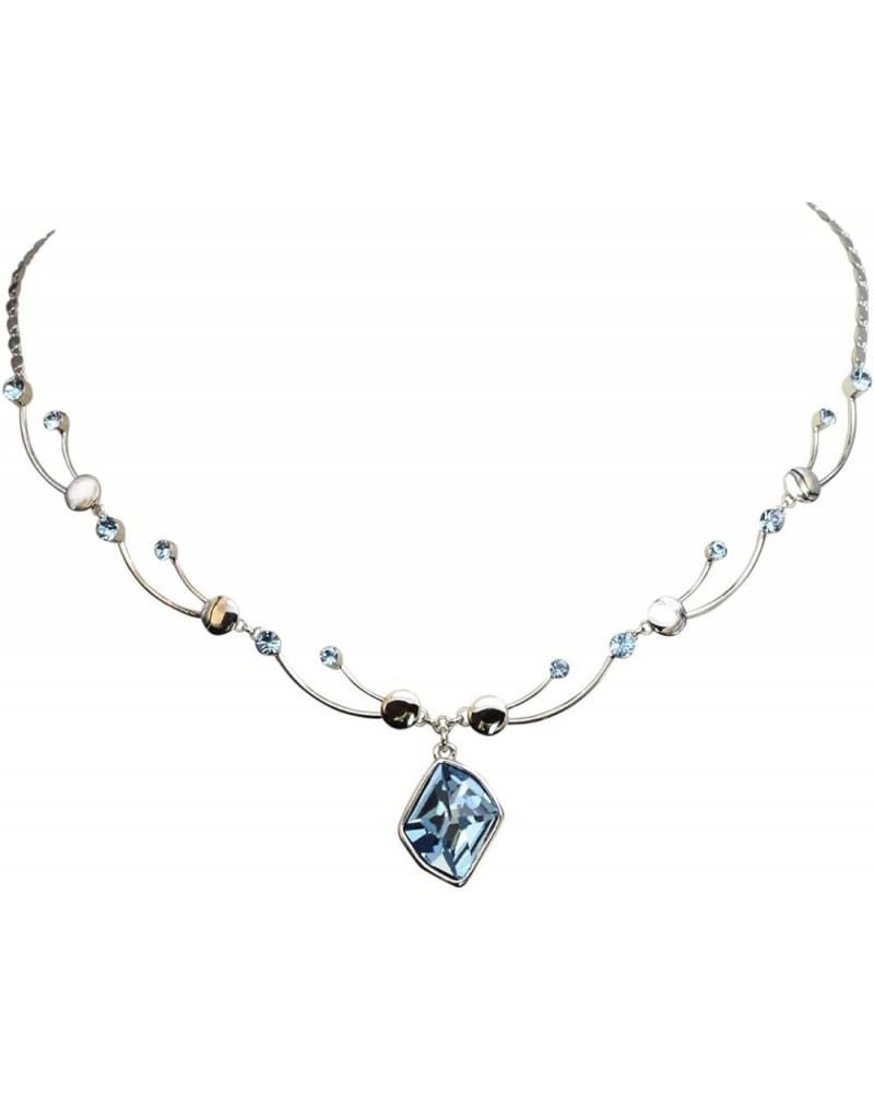 Gorgeous Aqua Swarovski Crystal Floral Necklace Earrings Set Aqua $19.90 Jewelry Sets