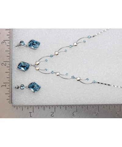 Gorgeous Aqua Swarovski Crystal Floral Necklace Earrings Set Aqua $19.90 Jewelry Sets