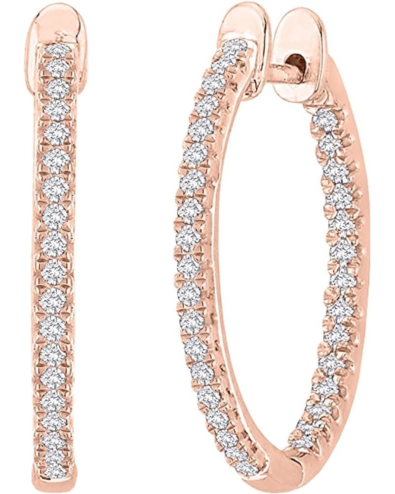 1-5 Carat Total Weight Inside Out Diamond Hoop Earrings Premium Collection (H-I Color SI1-SI2 Clarity) Rose Gold 5.0 carats $...