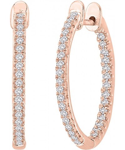 1-5 Carat Total Weight Inside Out Diamond Hoop Earrings Premium Collection (H-I Color SI1-SI2 Clarity) Rose Gold 5.0 carats $...