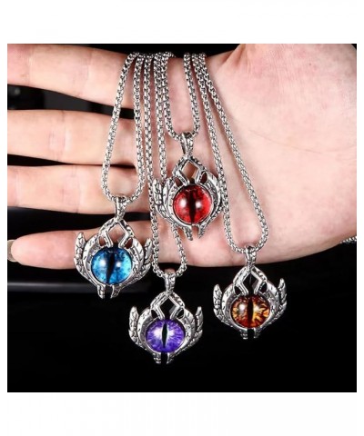 Men's Punk Necklace Pendant for Men Boys with 23.6'' Stainless Steel Box Chain evil eye (B) $5.19 Necklaces