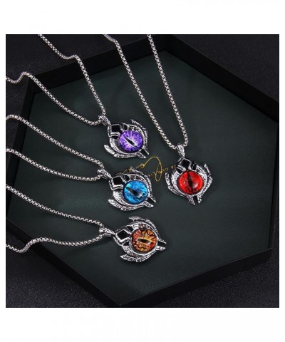 Men's Punk Necklace Pendant for Men Boys with 23.6'' Stainless Steel Box Chain evil eye (B) $5.19 Necklaces