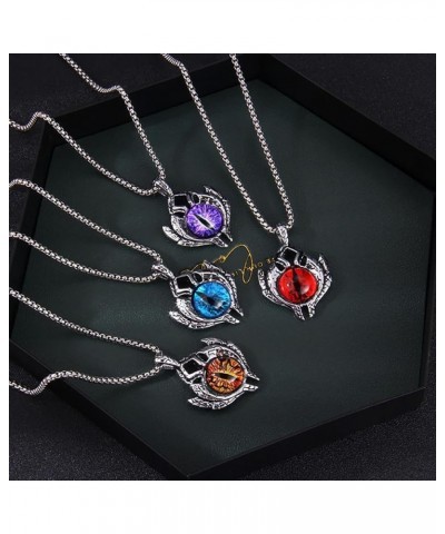 Men's Punk Necklace Pendant for Men Boys with 23.6'' Stainless Steel Box Chain evil eye (B) $5.19 Necklaces