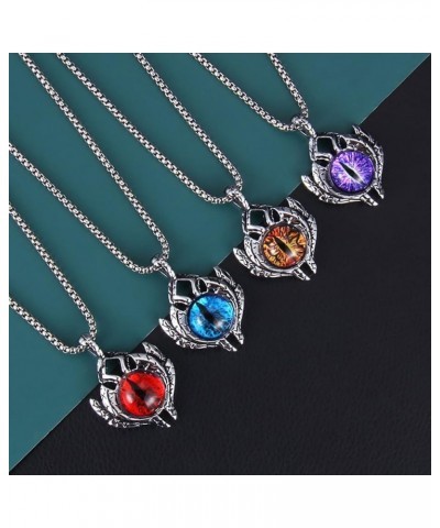 Men's Punk Necklace Pendant for Men Boys with 23.6'' Stainless Steel Box Chain evil eye (B) $5.19 Necklaces