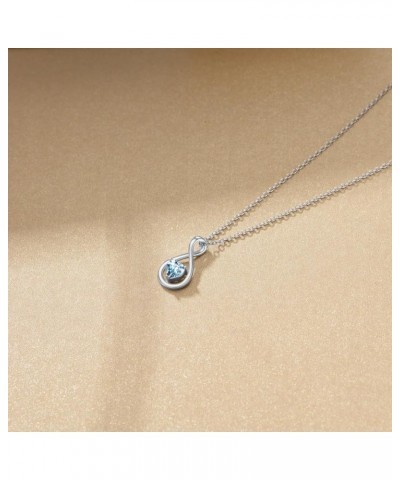 Birthstone Necklaces for Women 925 Sterling Silver Infinity Heart/Flower/Teardrop Birthstone Pendant Necklaces Birthday Anniv...