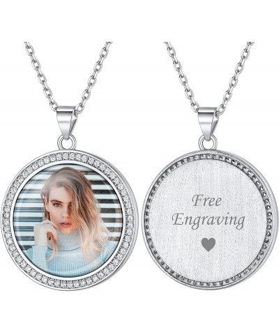 Personalized Custom Colorful Photo Necklace 925 Sterling Silver Customized Picture Necklace Engraved Messsage Pendant Necklac...