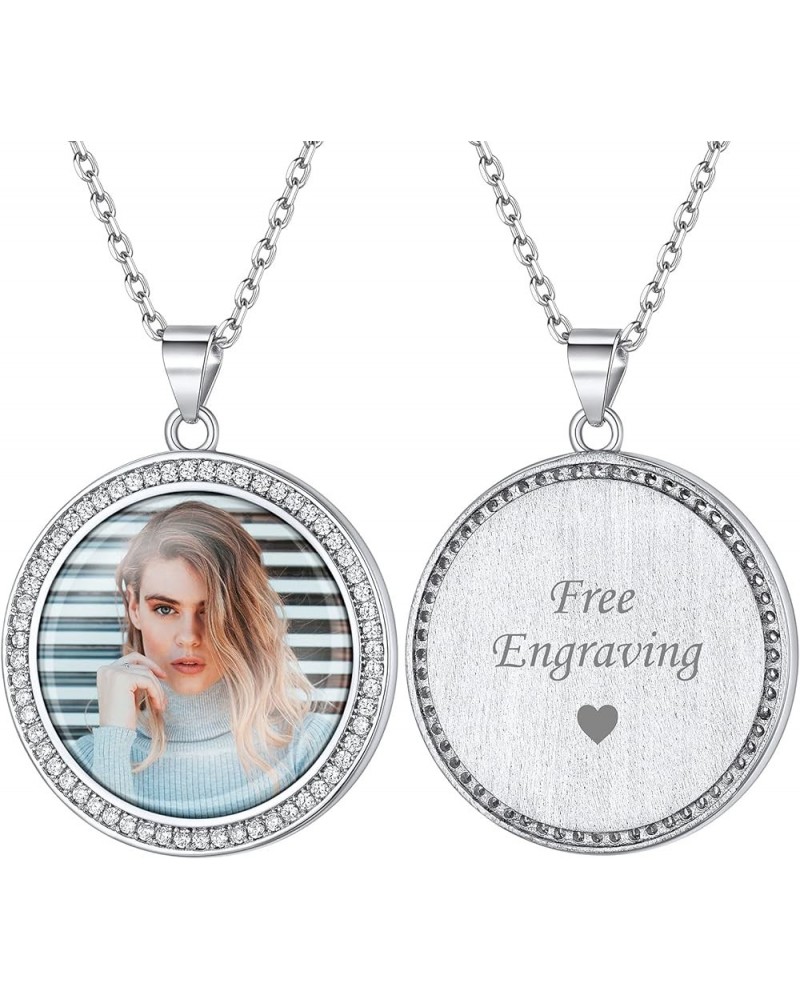 Personalized Custom Colorful Photo Necklace 925 Sterling Silver Customized Picture Necklace Engraved Messsage Pendant Necklac...