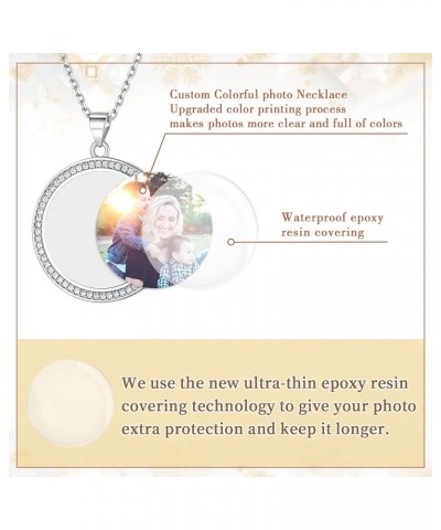 Personalized Custom Colorful Photo Necklace 925 Sterling Silver Customized Picture Necklace Engraved Messsage Pendant Necklac...