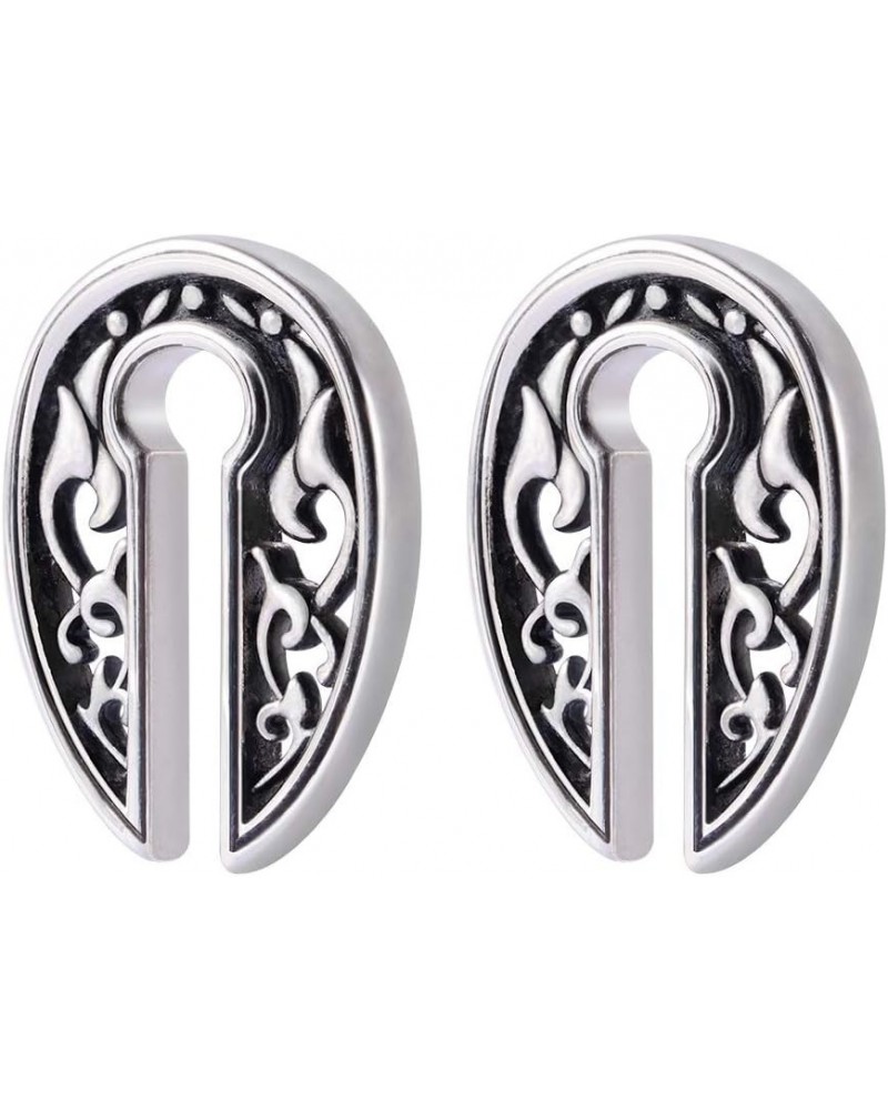 PAIR Tribal Antique Vintage Keyhole Ear Weights Stretched Lobe Ear Expander Heavy Earrings Piercing One Pair Silver $10.39 Bo...