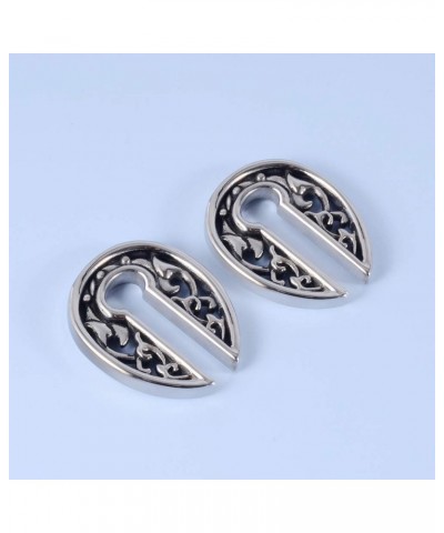 PAIR Tribal Antique Vintage Keyhole Ear Weights Stretched Lobe Ear Expander Heavy Earrings Piercing One Pair Silver $10.39 Bo...