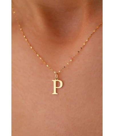 Exquisite 14K Gold Letter Pendant Chain Necklace, Personalized Initial Charm Jewelry for a Timeless and Stylish Look, Gift fo...