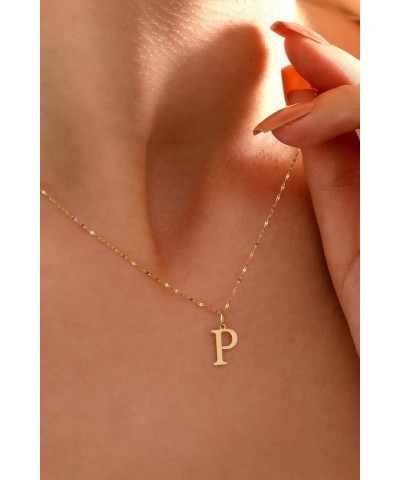 Exquisite 14K Gold Letter Pendant Chain Necklace, Personalized Initial Charm Jewelry for a Timeless and Stylish Look, Gift fo...