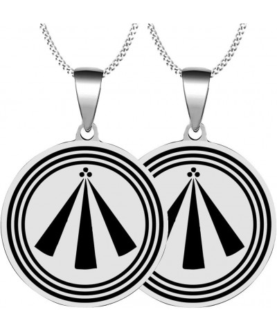 2PCS Set The Neo-Druid Symbol of Awen Symbol Mens Womens Stainless Steel Polished Pendants Necklaces 2XSilver $11.09 Necklaces