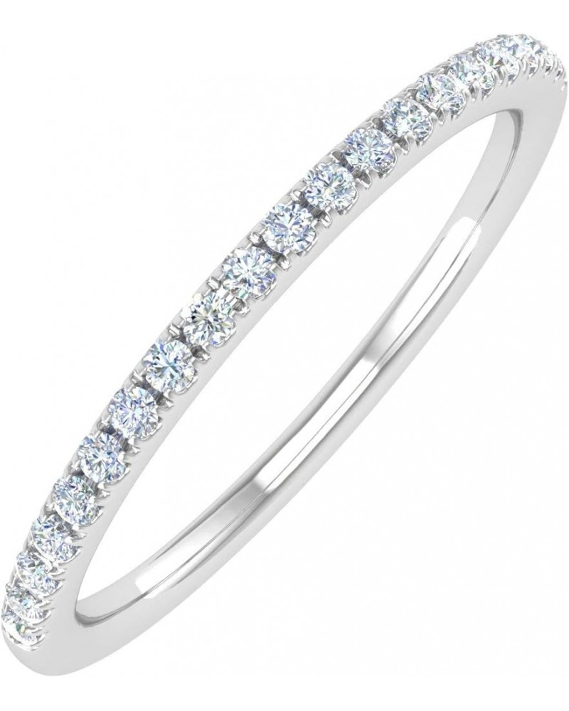 14K Gold Half Eternity Diamond Wedding Band Ring for Women (0.15 Carat) - IGI (I1-I2 Clarity) White Gold $97.35 Rings