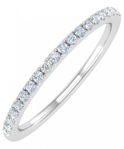 14K Gold Half Eternity Diamond Wedding Band Ring for Women (0.15 Carat) - IGI (I1-I2 Clarity) White Gold $97.35 Rings