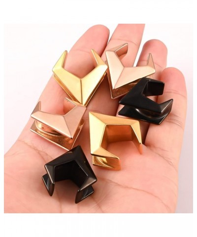 2PCS Ear Gauges Cool Rhombus Saddle Ear Plugs Body Piercing Tunnels 316 Stainless Steel Hypoallergenic Earrings Plugs for Ear...