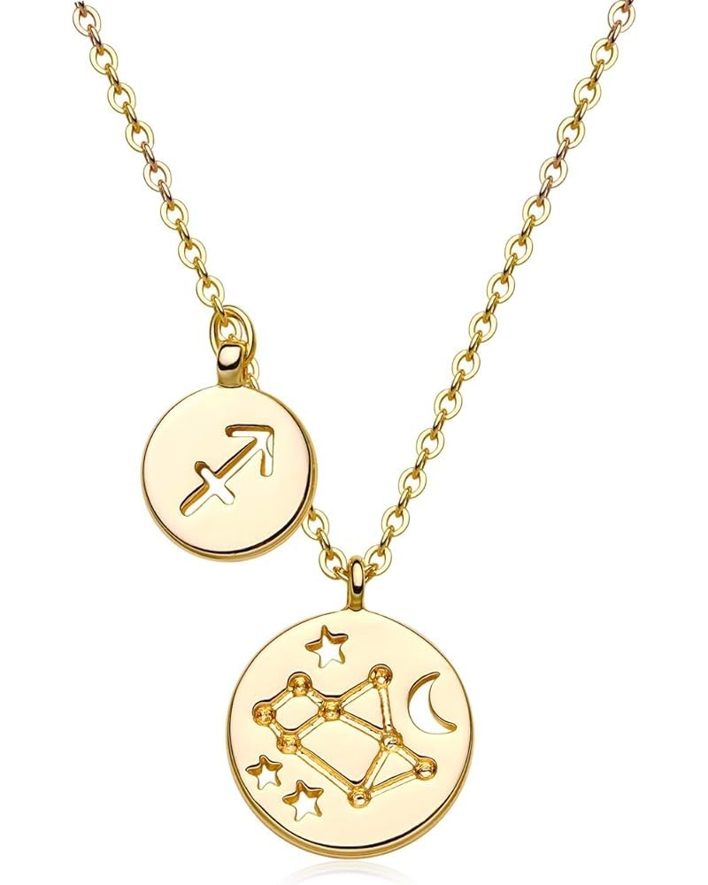 Gold Necklace for Women 18K Gold Plated Astrology Zodiac Necklace 12 Constellation Necklace Birthday Gift for Women Sagittari...