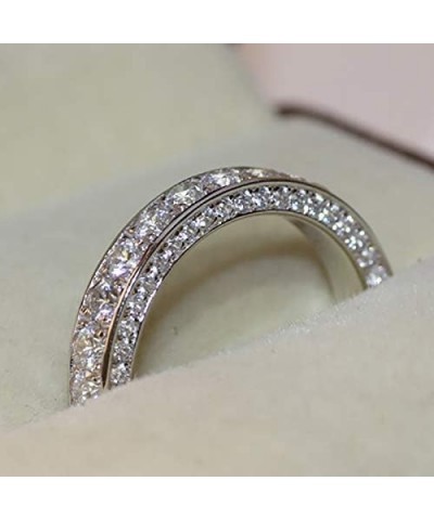 925 Sterling Silver Cubic Zirconia Full Eternity Stackable White Clear CZ Eternity Ring Anniversary Wedding Engagement Band R...