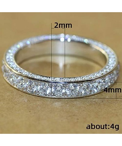 925 Sterling Silver Cubic Zirconia Full Eternity Stackable White Clear CZ Eternity Ring Anniversary Wedding Engagement Band R...