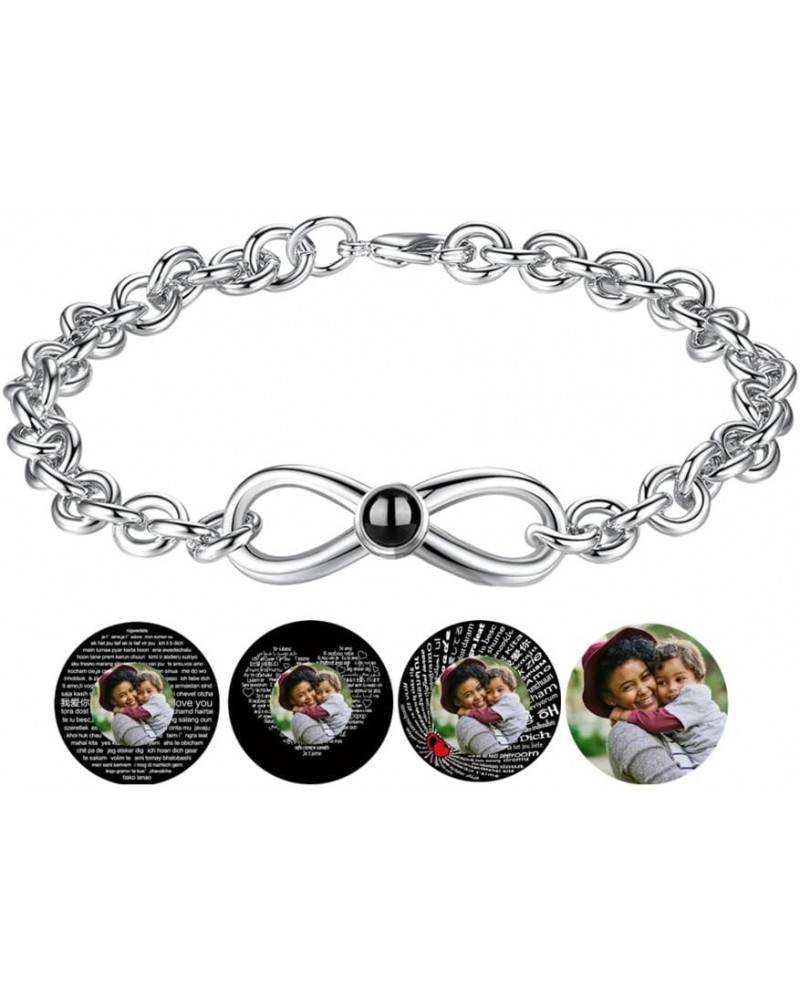 Personalized Photo Projection Bracelet Custom infinityr Charm Bracelets with Picture Inside I Love You Bracelet 100 Languages...