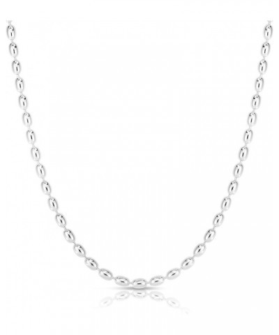 925 Sterling Silver Rice Bead Chain, Silver Oval Bead Chain Necklace, Silver Beaded Chain Necklace. 18 Inches 3MM $11.60 Neck...