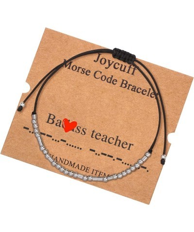 Morse Code Bracelets for Women Funny Inspirational Jewelry Gifts for Her Mom Daughter Sister Best Friend Adjustable Silk Bead...