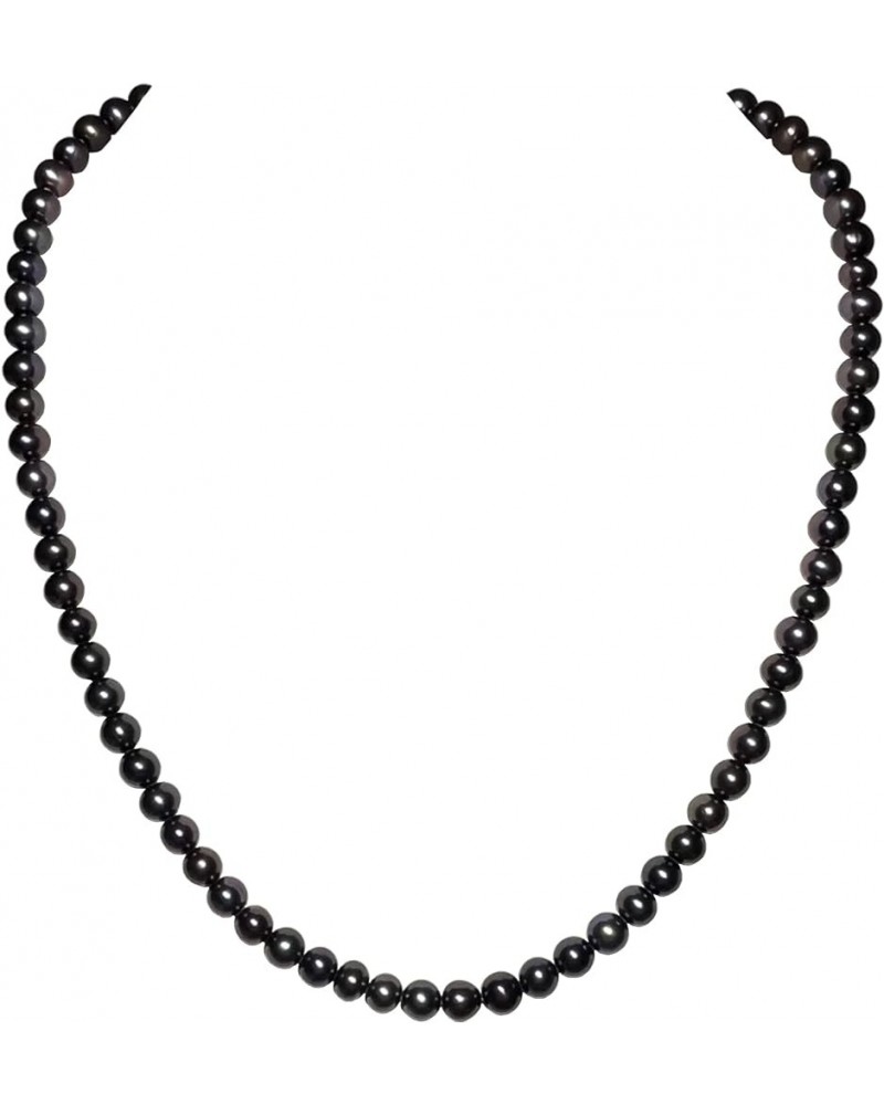 5-8mm Black Freshwater Cultured Pearl Necklaces for Women 16-48 Inch AA Quality 18.0 Inches 7-8mm $42.55 Necklaces