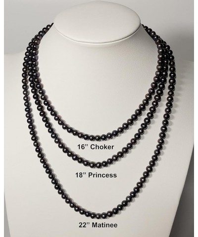 5-8mm Black Freshwater Cultured Pearl Necklaces for Women 16-48 Inch AA Quality 18.0 Inches 7-8mm $42.55 Necklaces