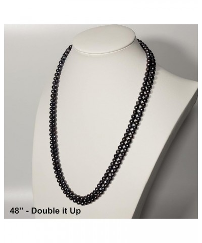 5-8mm Black Freshwater Cultured Pearl Necklaces for Women 16-48 Inch AA Quality 18.0 Inches 7-8mm $42.55 Necklaces