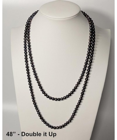 5-8mm Black Freshwater Cultured Pearl Necklaces for Women 16-48 Inch AA Quality 18.0 Inches 7-8mm $42.55 Necklaces