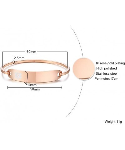 Free Custom Engraving Stainless Steel Catch Hook Oval Fit Medical Alert ID Bangle Bracelet Rose Gold-60mm asthma $10.07 Brace...