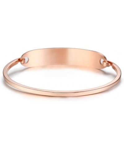 Free Custom Engraving Stainless Steel Catch Hook Oval Fit Medical Alert ID Bangle Bracelet Rose Gold-60mm asthma $10.07 Brace...