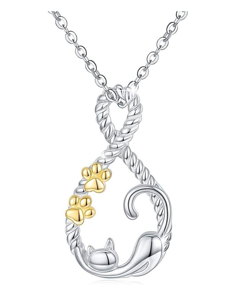 Animal Necklace for Women 925 Sterling Silver Cute Animal Pendant Necklace Animal Jewelry for Women Girls G1-Cat $9.22 Necklaces