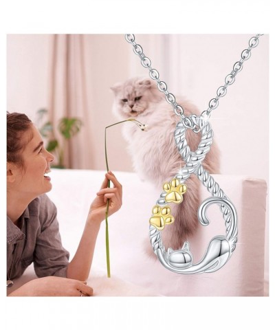 Animal Necklace for Women 925 Sterling Silver Cute Animal Pendant Necklace Animal Jewelry for Women Girls G1-Cat $9.22 Necklaces