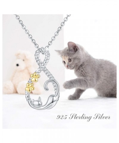 Animal Necklace for Women 925 Sterling Silver Cute Animal Pendant Necklace Animal Jewelry for Women Girls G1-Cat $9.22 Necklaces