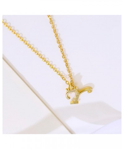 Women Necklace Letter Necklace Women's Shiny Zircon Brass Gold Plated Pendant Necklace Gift Mother Friends Lovers Women's Gif...