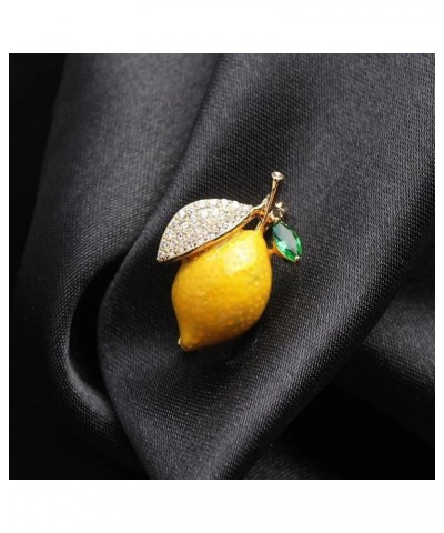 Brooches 1PC Lemon Brooches Cute Rhinestone Enamel Yellow Lemon Brooches for Women Wedding Party Fruit Causal Brooch Pins Fas...