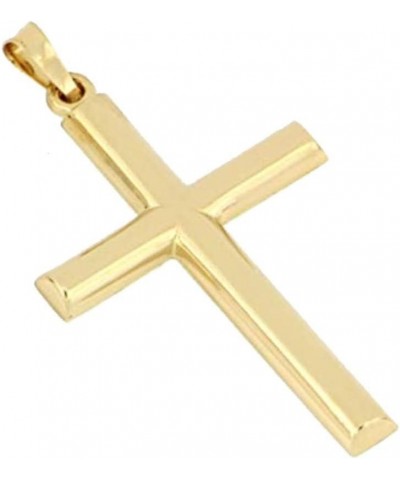 14K Yellow Gold, White Gold, and Rose Gold Various Sizes Polished Tube Cross Religious Pendant Charm Necklaces Fine Jewelry G...