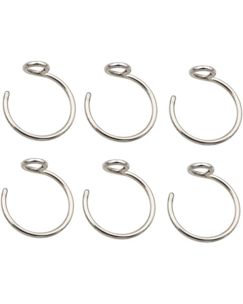 Fake Nose Ring 20g Faux Nose Hoop Nose Piercing Jewelry 8mm Septum Ring lip Rings 6pcs Silver $6.50 Body Jewelry