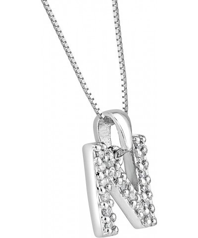 14k White Gold A to Z Diamond Initial Pendant Necklace (1/10cttw) with 18-inch chain N $102.96 Necklaces