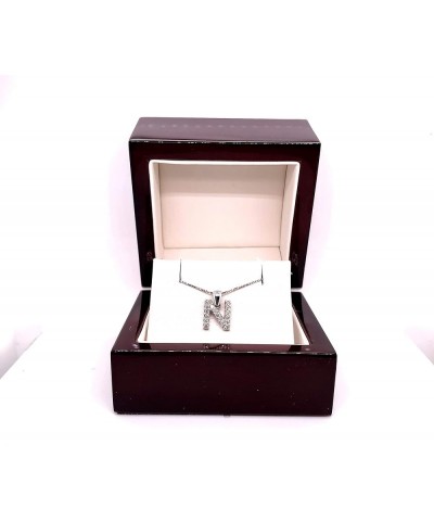 14k White Gold A to Z Diamond Initial Pendant Necklace (1/10cttw) with 18-inch chain N $102.96 Necklaces