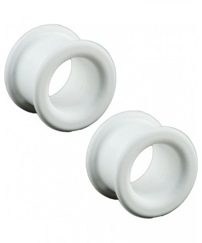 KAOS BRAND: Pair of White Silicone Double Flared Eyelets 00g $13.69 Body Jewelry