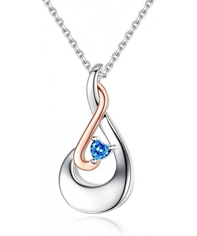 925 Sterling Silver Cremation Jewelry for Ashes Teardrop Urn Necklace for Ashes with Heart-Shape CZ Memorial Keepsakes Pendan...