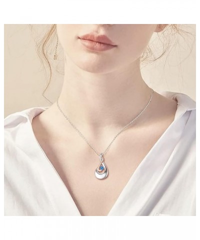 925 Sterling Silver Cremation Jewelry for Ashes Teardrop Urn Necklace for Ashes with Heart-Shape CZ Memorial Keepsakes Pendan...