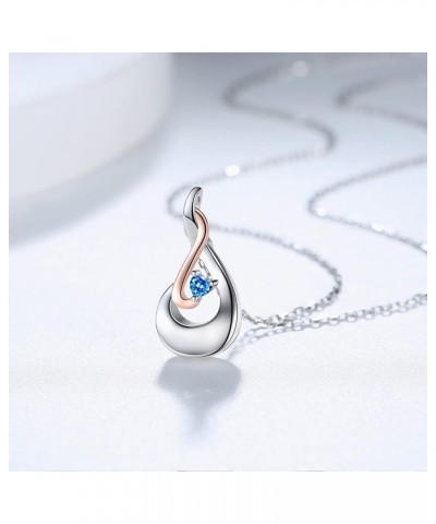 925 Sterling Silver Cremation Jewelry for Ashes Teardrop Urn Necklace for Ashes with Heart-Shape CZ Memorial Keepsakes Pendan...