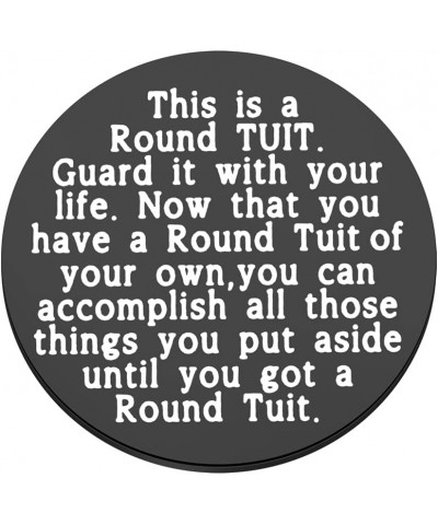 Round TUIT Token Get A Round TUIT Guard it with Your Life Token Coins Inspirational Graduation Gift Black- Tuit $9.80 Pendants