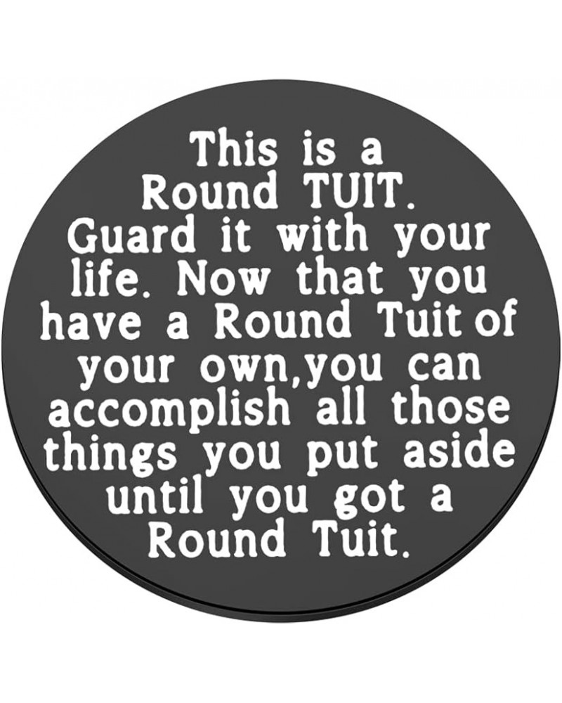 Round TUIT Token Get A Round TUIT Guard it with Your Life Token Coins Inspirational Graduation Gift Black- Tuit $9.80 Pendants