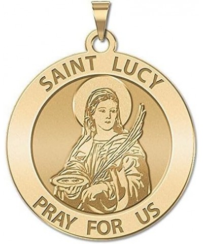 Saint Lucy Religious Medal - 3/4 Inch Size of a Nickel -Sterling Silver $18.43 Necklaces