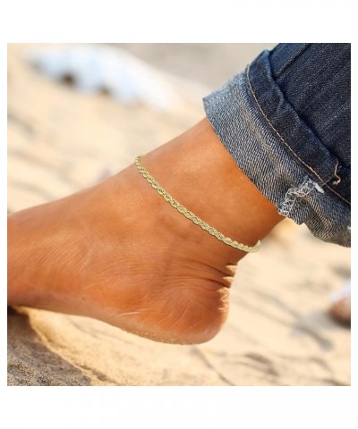 3 Pcs Ankle Bracelets for Women Gold Adjustable Layered Beach Anklet Set Girls Alloy Foot Chain Jewelry Figaro&Mariner&Rope $...