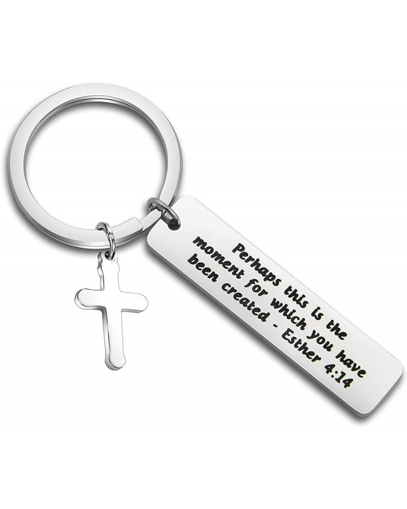 Religious Gift Esther 4:14 Perhaps Keyring Scripture Encouraging Gift Silver $8.84 Pendants